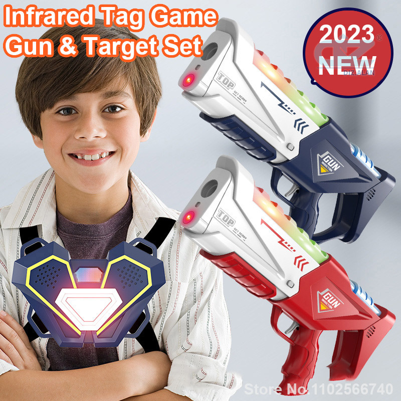 Laser Tag Set Kids - 35CM Infrarot-Laserpistole für Kinder, Laser-Tag-Kampfspiel-Set mit