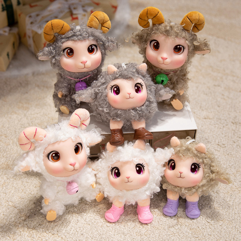 Kids Toys Animal - Kawaii Lamm Plüschtier Weiches Vinyl-Plüsch Stofftier