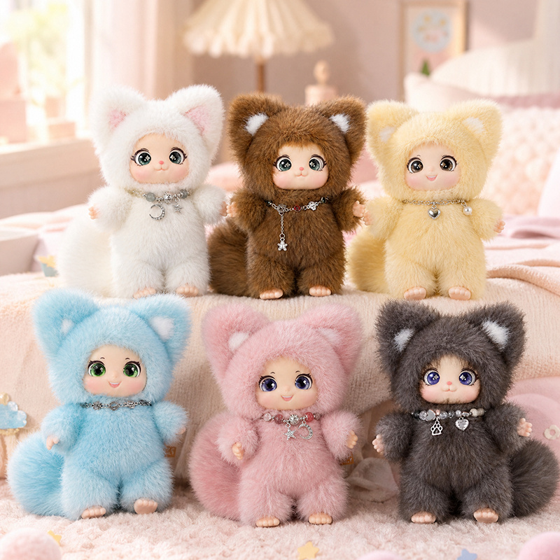 Kids Toys Animal - 18cm Neuer Niedlicher Familien-Fuchs Plüsch-Anhänger Kawaii