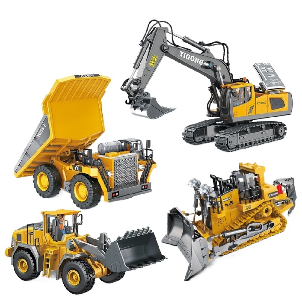 Kids Toys Channel - 2,4G Ferngesteuerter Bagger Muldenkipper aus Legierung